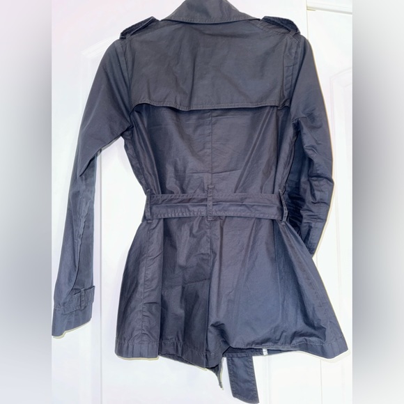 Navy Belted Trench Coat EUC Gap Blue - Picture 3 of 11